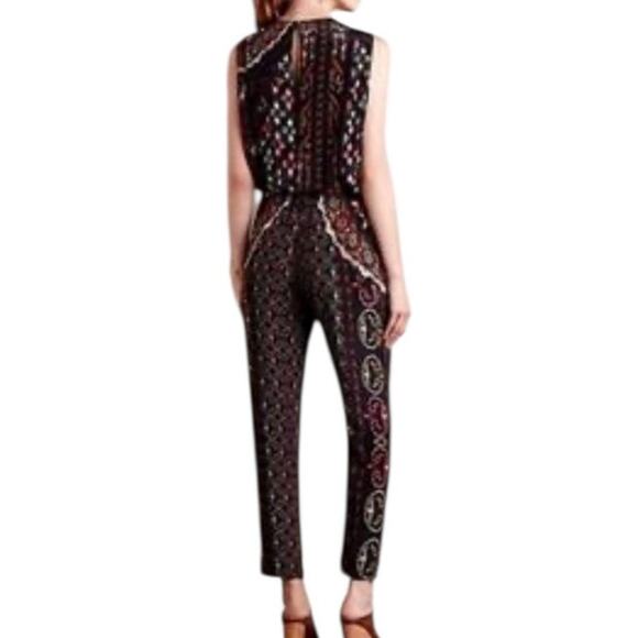 Hemant & Nandita Embroidered 100% Silk Jumpsuit Open Side & Back S Indie Boho - Picture 2 of 14